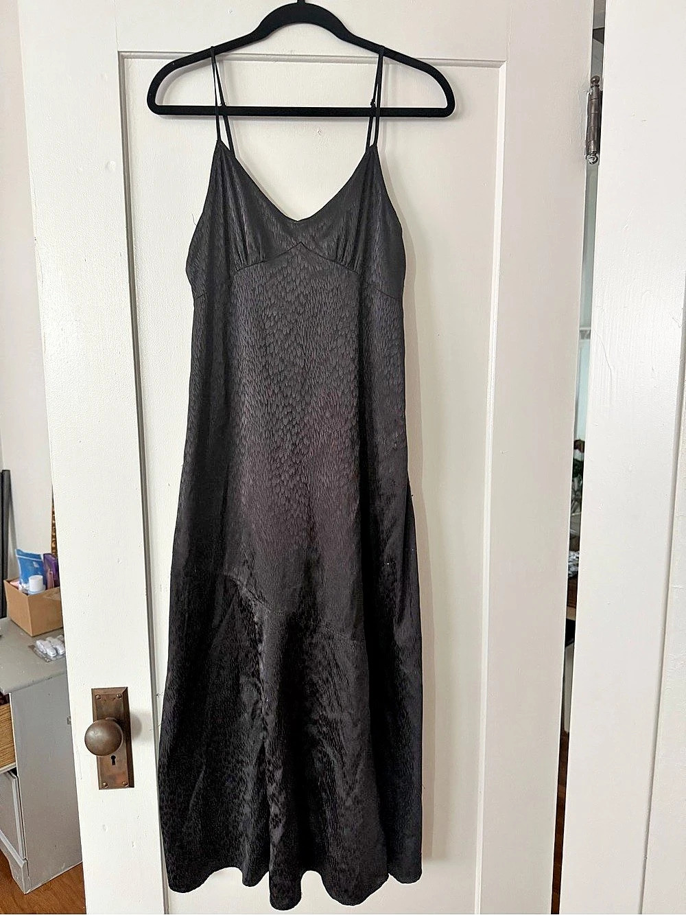 Cynthia Rowley Black Animal Print Maxi Dress Size Medium